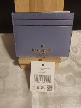 Kate Spade Madison Saffiano Leather Card Case with Gold Logo